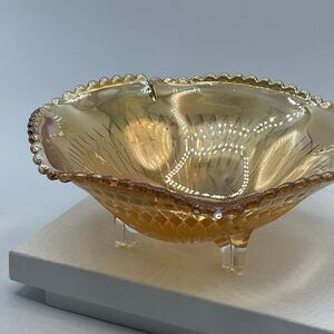 Vintage Jeannette Glass “ Anniversary pattern Marigold carnival glass.